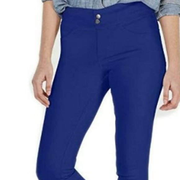 HUE Leggings Classic Smooth Denim Skim Sailor blue wide waistband XS SM New - Picture 2 of 11